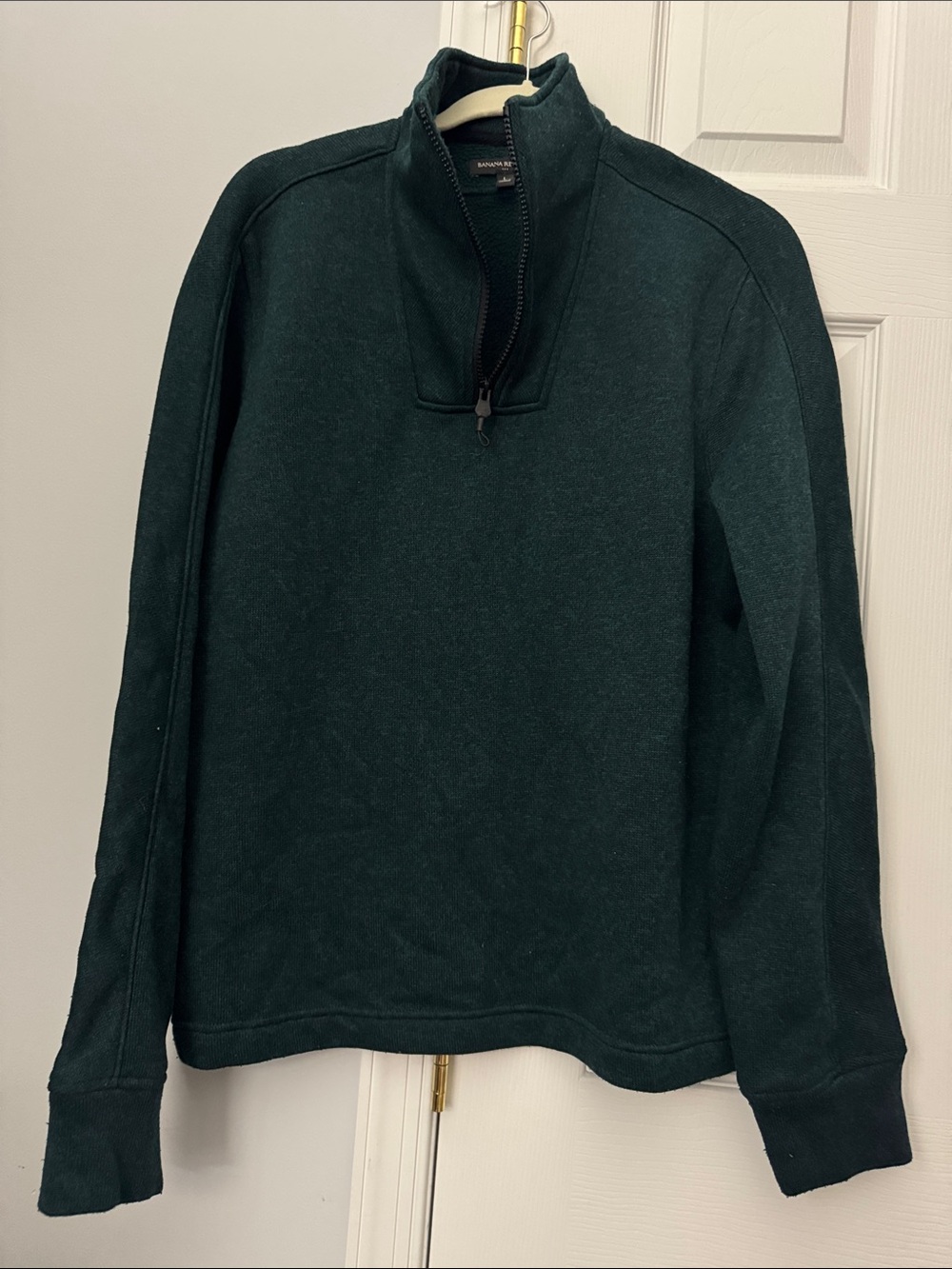 Banana Republic Dark Green Quarter-Zip Pullover Sweater